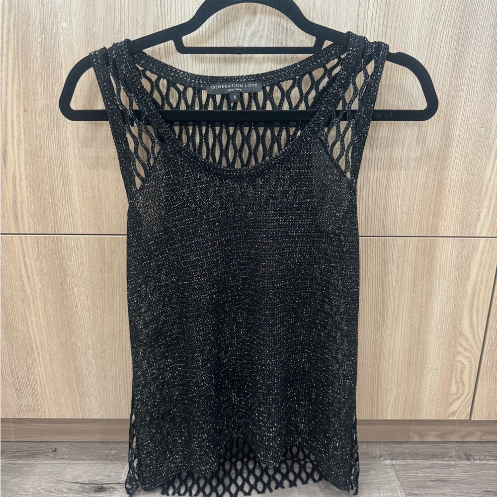 Generation Love Black Mesh Tank Top